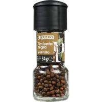 Molinillo de pimienta negra EROSKI, frasco 34 g