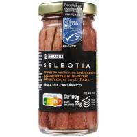 Anchoa en aceite de oliva Eroski SELEQTIA, frasco 55 g
