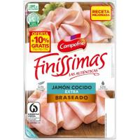 Jamón cocido braseado CAMPOFRÍO Finíssimas, bandeja 115 g
