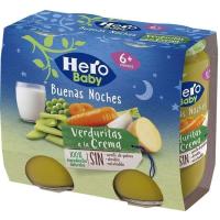Tarrito de verdura con pasta HERO BUENAS NOCHES, pack 2x190 g 
