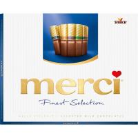 Bombones con leche MERCI, caja 250 g