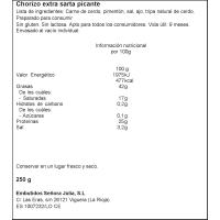Chorizo casero picante SEÑORA JULIA, sarta 250 g