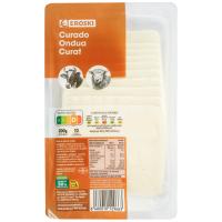 Queso curado EROSKI, lonchas, bandeja 200 g