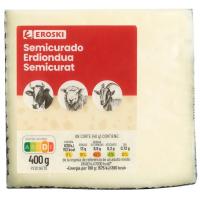 Queso semicurado mezcla EROSKI, cuña 400 g
