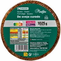 Queso curado de oveja EROSKI MAESTRO, pieza 1,025 kg