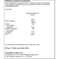 Garbanzo con verdura LUENGO, frasco 400 g