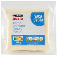 Queso tierno EROSKI BASIC, cuña 375 g