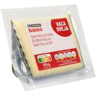 Queso semicurado EROSKI BASIC, cuña 375 g