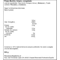 Pulpo limpio PESCANOVA, bolsa 800 g