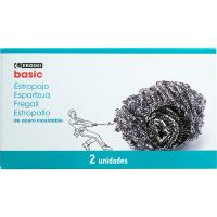 Estropajo metálico EROSKI BASIC, pack 2 uds