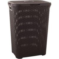 Cesta para ropa con tapa Style color chocolate CURVER, 60 litros