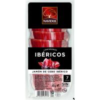 Jamón ibérico de cebo 50% raza ibérica NAVIDUL, sobre 40 g