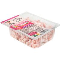 Tiras de bacón ahumado EROSKI basic, tarrina 200 g