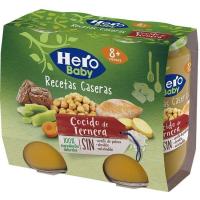 Tarrito de cocido con ternera HERO RECETA CASERA, pack 2x190 g 