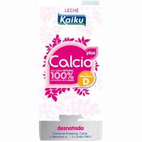 Leche desnatada calcio plus KAIKU, brik 1 litro
