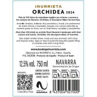 Vino Blanco orchidea Sauvignon Navarra INURRIETA, botella 75 cl