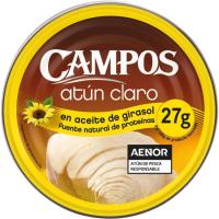 Atún claro en aceite de girasol CAMPOS, lata 160 g