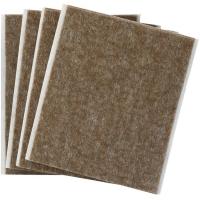 Fieltro adhesivo lana color marrón 100x85 mm INOFIX, pack 4 uds