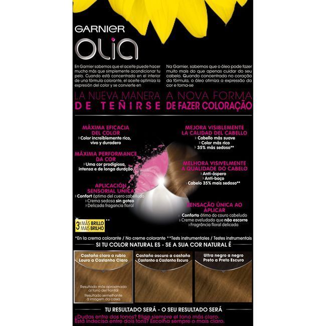 Tinte rubio oscuro dorado N.6.3 OLIA, caja 1 ud