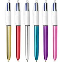 Bolígrafo 4 colores cuerpo metalizado punta 1 mm ¿Cuál te llegará? Shine BIC, 1 ud