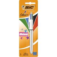 Bolígrafo 4 colores cuerpo metalizado punta 1 mm ¿Cuál te llegará? Shine BIC, 1 ud