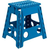 Taburete plegable azul de 39cm, soporta hasta 150kg ARREGUI, 1ud