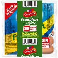 Salchichas Frankfurt de queso CAMPOFRÍO, sobre 420 g