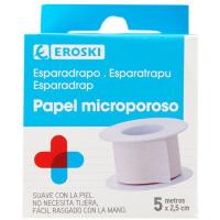 Esparadrapo microporoso EROSKI, 1 ud