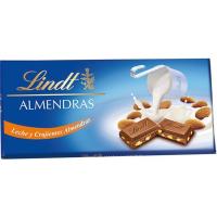 LINDT esnedun txokolatea almendrekin, tableta 100 g