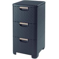 Organizados de 3 cajones Style chocolate, CURVER, 378x328x600mm