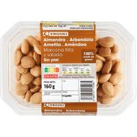 Almendras marconas repeladas fritas EROSKI, tarrina 160 g