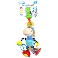 Dingly Dangly Clip Clop, sonajero para estimulación auditiva. Con clip para fijar fácilmente a cochecitos de paseo o auto.los colores y patrones vibrantes fomentan la percepción visual. PLAYGRO