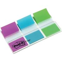 Marcapáginas de colores, 24x43,2 mm, morado, azul y verde POST-IT, 3x20 uds