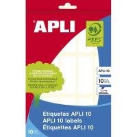 Etiqueta adhesiva blanca de 20x50mm APLI, sobre 10 hojas