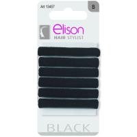 6 Elasticos medianos clásicos negro ELISON, pack 1 ud.