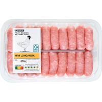 Longanizas de pollo mini EROSKI, bandeja 360 g