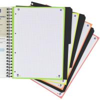 Cuaderno de espiral A4 Europeanbook4, cuadrícula 5x5, microperforado, 3 separadores, tapa de plástico ¿Cuál te llegará? 400027277 OXFORD, 120 hojas+50% gratis