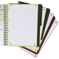 Cuaderno de espiral A4 Europeanbook4, cuadrícula 5x5, microperforado, 3 separadores, tapa extradura ¿Cuál te llegará? 400027275 OXFORD, 120 hojas+50% gratis