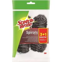 Estropajo inox spirals SCOTCH-BRITE, pack 3+1 uds