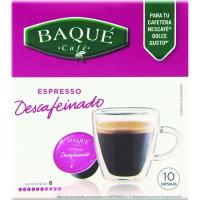 Café descafeinado compatible Dolce Gusto BAQUÉ, caja 10 uds
