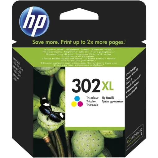 Cartucho de tinta original tricolor, F6U67AE, 302 XL HP, 1 ud