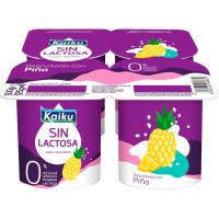 Preparado lácteo sin lactosa 0% con piña KAIKU, pack 4x125 g