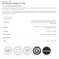 SANTA ROSALÍA wagyu hanburgesa txikia, 8 ale, erretilua 280 g