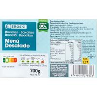 Bacalao desalado menú EROSKI, bandeja 700 g