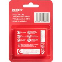 Pila alcalina LR06 (AA) ECRON, pack 4 uds