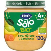 Tarito eco de pera-plátano-zanahoria HERO SÓLO BIO, tarro 120 g