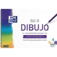 Bloc de dibujo espiral A4+, 20hojas c/recuadro microperforado, 130 gr OXFORD, 1 ud