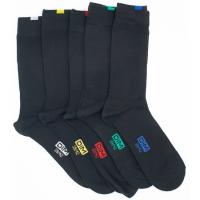 Calcetín hombre, de vestir básico, color negro, talla 39/42 DIM, 5 pares