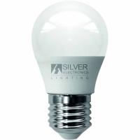 Bombilla Led eco esférica E27 5W luz fría (6500K) SILVER ELECTRONICS, 1 ud