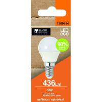 Bombilla Led eco esférica E14 5W luz cálida (3000k) SILVER ELECTRONICS, 1 ud